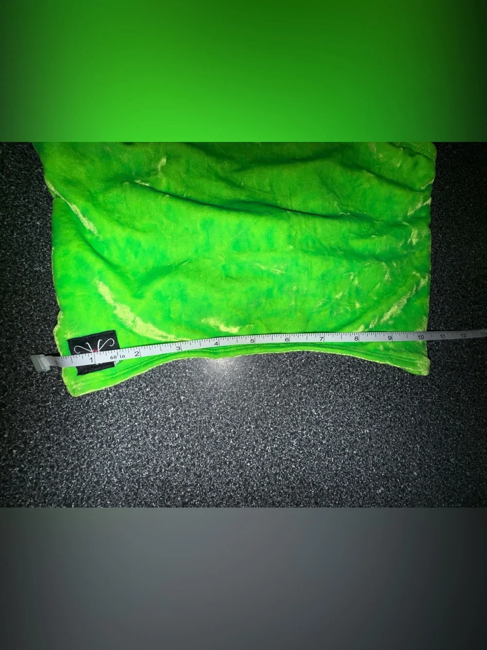 Kandi Kouture Green Velvet Dance Set Crop Top/Black Briefs Size Child X-Large